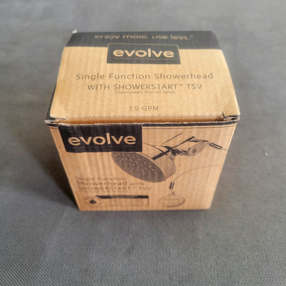 Evolve ShowerHead EV3011-CP150-SB Single Function Hot Water Saving 1.5 GPM